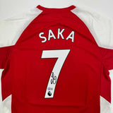 Autographed/Signed Bukayo Saka Arsenal Red Soccer Jersey Beckett BAS COA #2