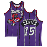 Vince Carter Autographed "HOF 24" Raptors Authentic Purple M&N Jersey Fanatics