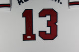 RONALD ACUNA (Braves white TOWER) Signed Autographed Framed Jersey JSA