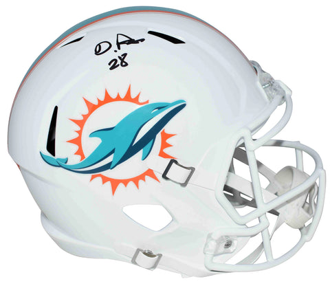 DE'VON DEVON ACHANE SIGNED MIAMI DOLPHINS FULL SIZE SPEED HELMET BECKETT