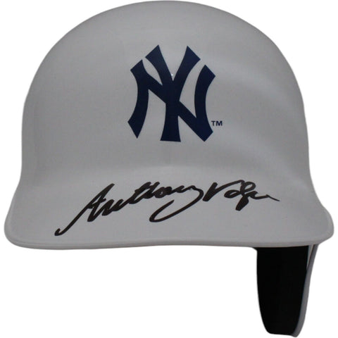 Anthony Volpe Autographed/Signed New York Yankees Mini Batting Helmet FAN 46664