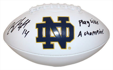 Kyle Hamilton Autographed Notre Dame Fighting Irish Logo Football JSA 38919