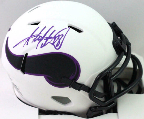 Adrian Peterson Signed Minn Vikings Lunar Speed Mini Helmet- Beckett W *Purple