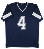 Dak Prescott Authentic Signed Navy Blue Pro Style Jersey Autographed BAS Witness