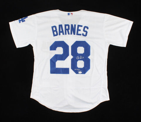 Austin Barnes Signed Los Angeles Dodgers Jersey Insc "MLB Debut 5/24/15 "JSA COA