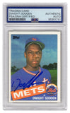 Dwight Gooden Signed NY Mets 1985 Topps Baseball Rookie Card #620 - (PSA)