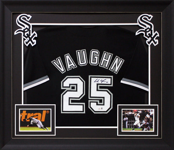 Andrew Vaughn Authentic Signed Black Pro Style Framed Jersey Autographed BAS Wit