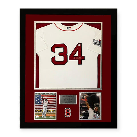 David Ortiz Signed Autographed Jersey 13 WS MVP Inscription Framed To 32x40 JSA