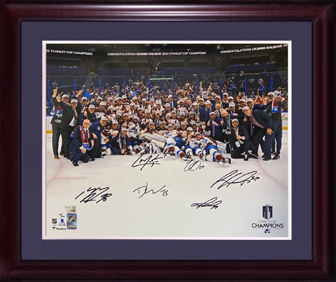 Colorado Avalanche Signed 2022 16x20 Stanley Cup Framed Photo 6 Auto LE Fanatics