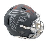 Drake London, Kyle Pitts, Bijan Robinson Signed Falcons Speed Slate Helmet