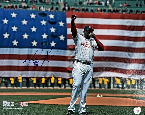 David Ortiz Boston Red Sox Signed HOF 22 Inscribed Boston Strong 16x20 Photo BAS