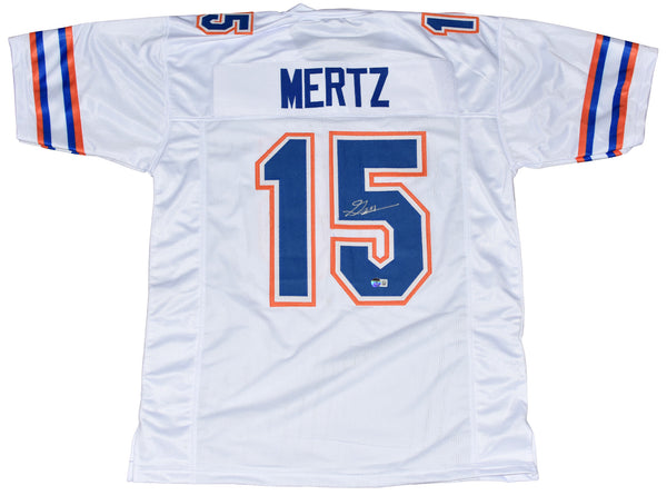 GRAHAM MERTZ SIGNED AUTOGRAPHED FLORIDA GATORS #15 WHITE JERSEY BECKETT