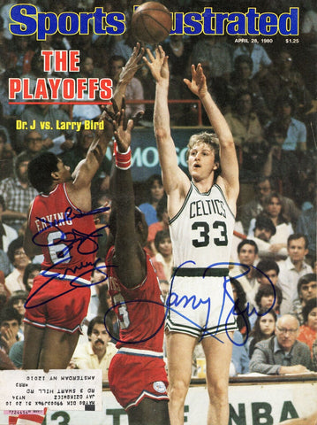 Larry Bird Julius Erving Signed Celtics 76ers Sports Illustrated 4/28/80 Beckett