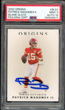 2022 Origins Blank Slate #BLS2 Patrick Mahomes On Card PSA 9/10 Auto MINT