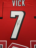 FRAMED ATLANTA FALCONS MICHAEL VICK AUTOGRAPHED SIGNED JERSEY JSA COA