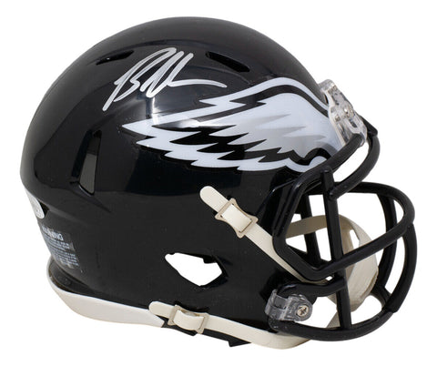 Brandon Graham Signed Eagles Mini Speed Replica Alt Black Helmet JSA ITP