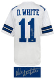 Danny White (COWBOYS) Signed White Custom Football Jersey - (SCHWARTZ COA)