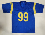 AARON DONALD AUTOGRAPHED SIGNED PRO STYLE CUSTOM XL JERSEY BECKETT QR COA