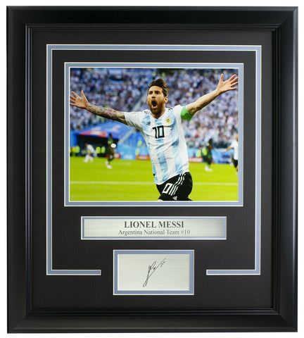 Lionel Messi Framed 8x10 Photo w/ Laser Engraved Signature