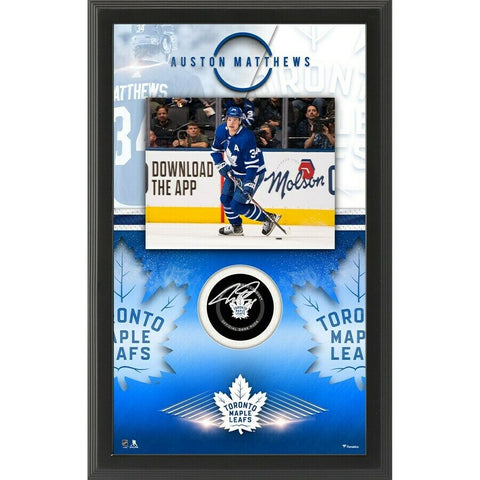 AUSTON MATTHEWS Autographed Toronto Maple Leafs Official Puck Shadowbox FANATICS