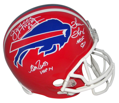 JIM KELLY THURMAN THOMAS ANDRE REED SIGNED BUFFALO BILLS FULL SIZE HELMET JSA