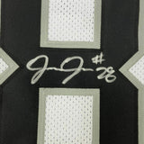 FRAMED Autographed/Signed JOSH JACOBS 33x42 Las Vegas White Jersey Beckett COA