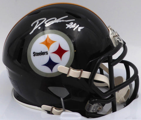 Diontae Johnson Autographed Black Mini Helmet Steelers Fanatics Holo B789069