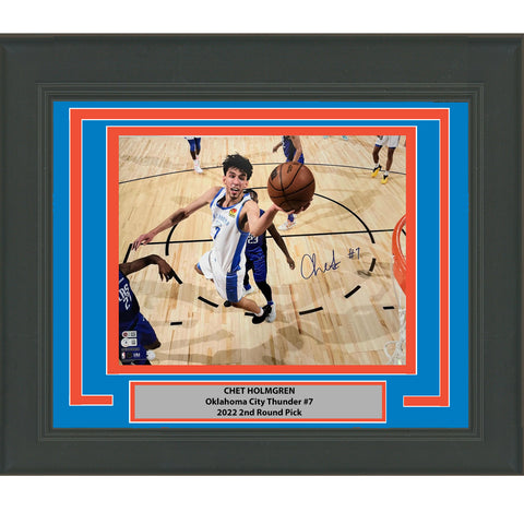 Framed Autographed/Signed Chet Holmgren OKC Thunder 16x20 Photo BAS COA #2