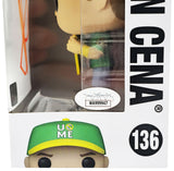 JOHN CENA AUTOGRAPHED FUNKO POP #136 VINYL FIGURINE IN ORANGE JSA STOCK #228109