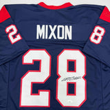 Autographed/Signed Joe Mixon Houston Blue Football Jersey JSA COA