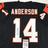 Autographed/Signed KEN ANDERSON Cincinnati Black Football Jersey JSA COA Auto