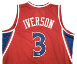 PHILADELPHIA 76ERS ALLEN IVERSON AUTOGRAPHED RED JERSEY BECKETT WITNESS 229999