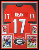 FRAMED GEORGIA BULLDOGS NAKOBE DEAN AUTOGRAPHED SIGNED JERSEY JSA COA