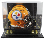 Steelers Jack Lambert "HOF 90" Signed 1962 TB Speed Mini Helmet W/ Case BAS Wit