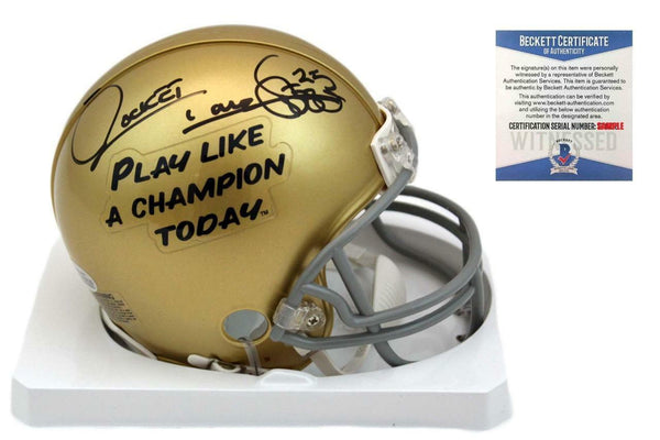 Rocket Ismail Autographed SIGNED Notre Dame Fighting Irish Mini Helmet - Beckett