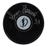 Manon Rheaume Signed Tampa Bay Lightning Logo Puck (COJO) 1st Female to Play NHL