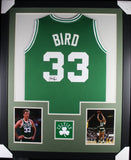 LARRY BIRD (Celtics green TOWER) Signed Autographed Framed Jersey JSA