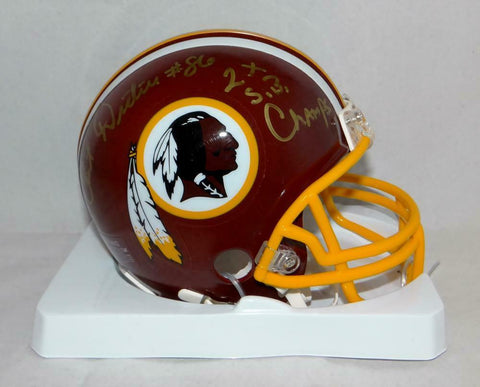 Clint Didier Autographed Redskins Mini Helmet W/ SB Champs- Jersey Source Auth