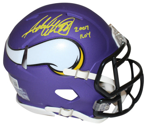 Adrian Peterson Signed Minnesota Vikings Speed Mini Helmet 2007 ROY BAS 37336