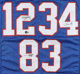 Jim Kelly, Thurman Thomas & Andre Reed Signed Bills Dynasty Jersey Beckett Holo