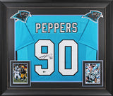 Julius Peppers Authentic Signed Blue Pro Style Framed Jersey BAS Witnessed