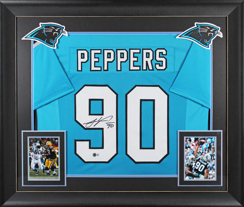 Julius Peppers Authentic Signed Blue Pro Style Framed Jersey BAS Witnessed