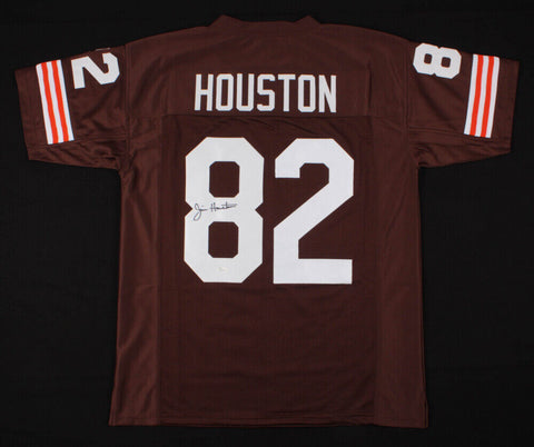 Jim Houston Signed Cleveland Browns Jersey (JSA COA) 4xPro Bowl Linebacker