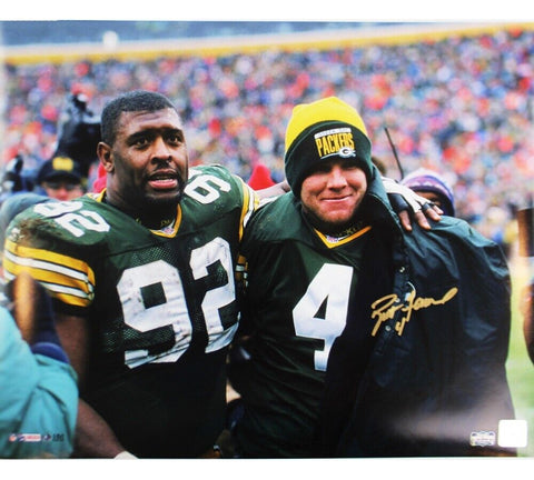 Brett Favre Signed Green Bay Packers Unframed 16x20 NFL Photo "With Reggie White