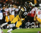 AJ Epenesa Autographed Iowa 16x20 Black JSY HM Photo-Beckett W Hologram *White