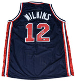 DOMINIQUE WILKINS SIGNED DREAM TEAM USA #12 NAVY BASKETBALL JERSEY BECKETT