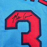 Autographed/Signed Matt Carpenter St. Louis Blue Baseball Jersey JSA COA