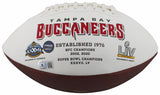 Buccaneers (3) Sapp, Barber & Alstott Signed White Panel Logo Football BAS Wit