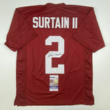 Autographed/Signed PATRICK SURTAIN II Alabama Red College Jersey JSA COA Auto