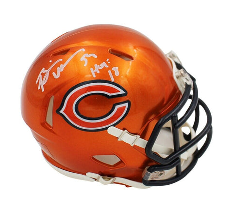 Brian Urlacher Signed Chicago Bears Speed Flash NFL Mini Helmet with "HOF 2018"